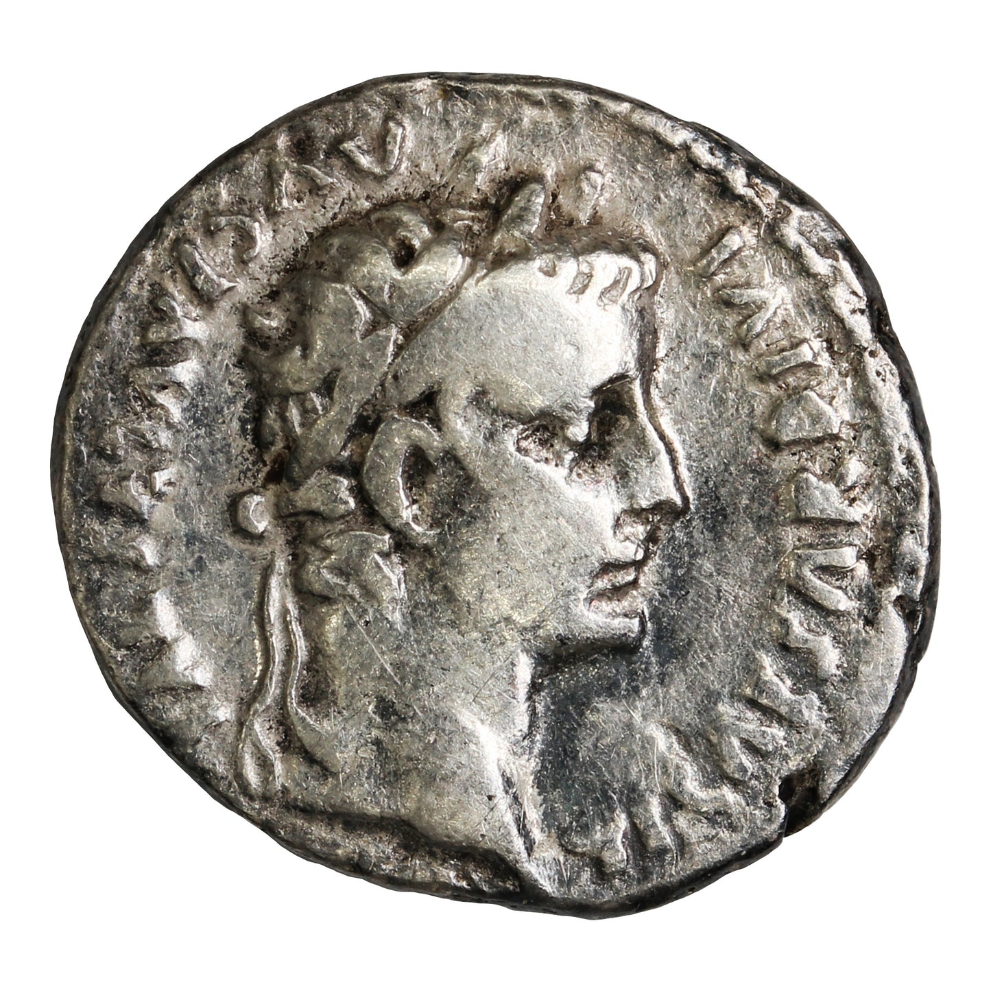 Ancient Rome 14-37AD 'Tribute Penny' Tiberius Silver Denarius Very Fine (VF20)