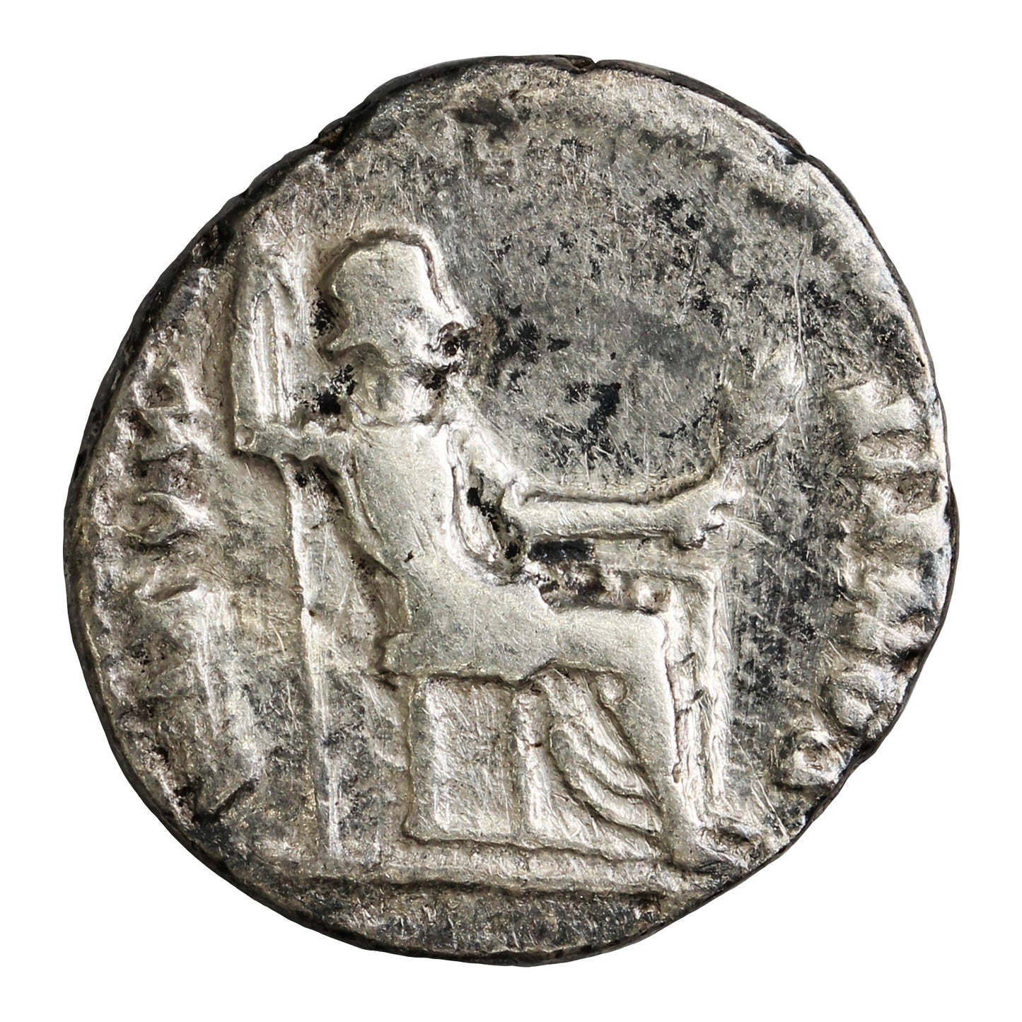 Ancient Rome 14-37AD 'Tribute Penny' Tiberius Silver Denarius Very Fine (VF20)