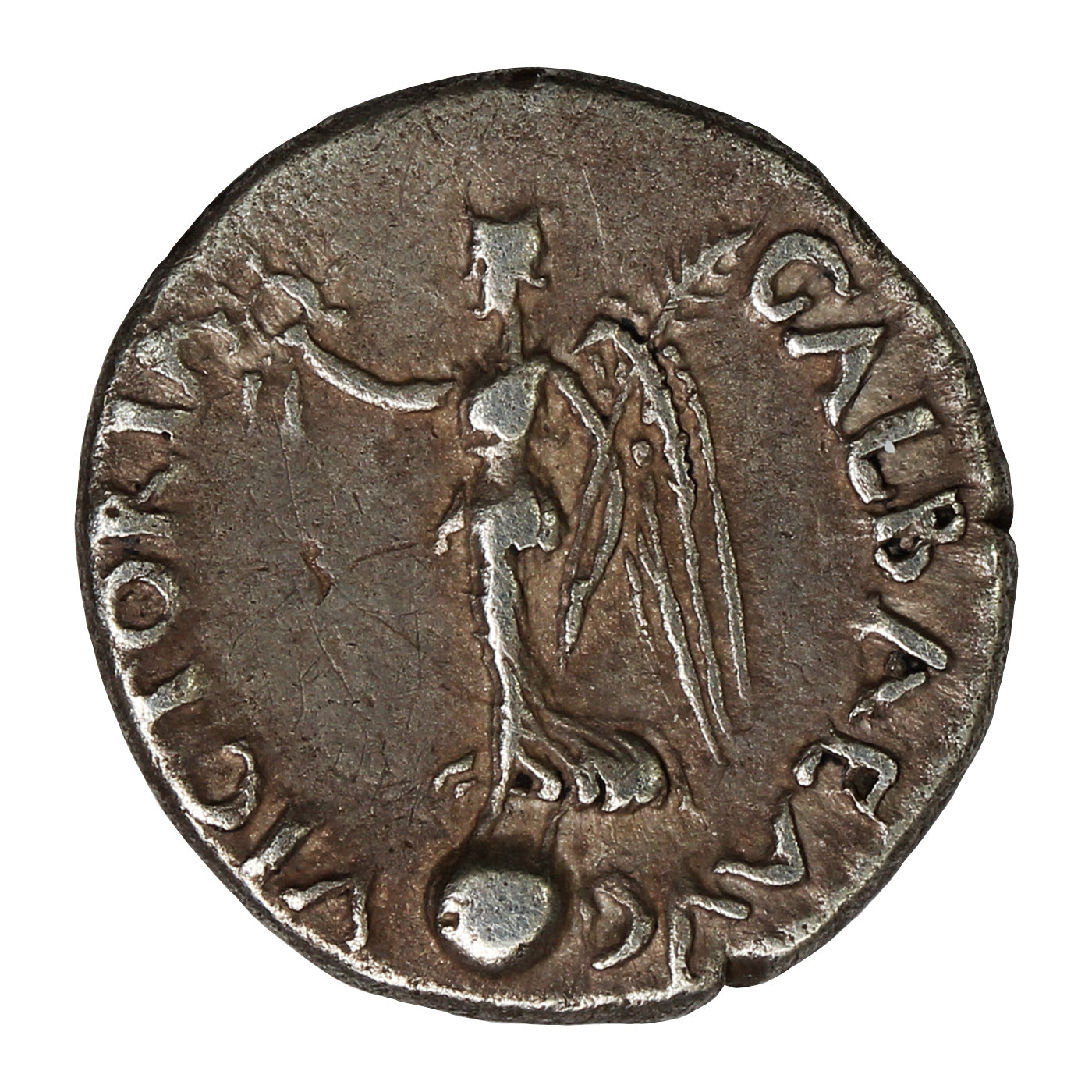 Ancient Rome 68-69AD Lugdunum Mint Galba Quinarius Very Fine (VF20)