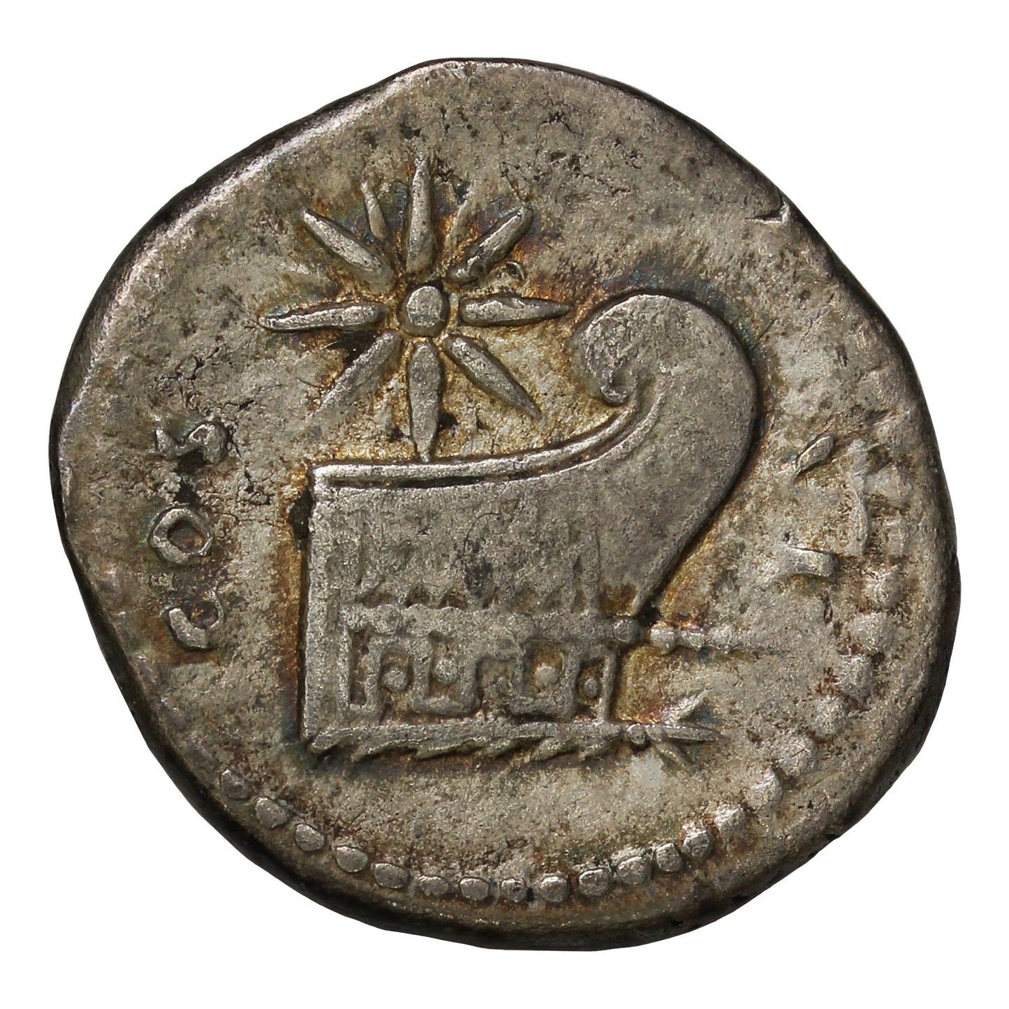 Ancient Rome 69-79AD Prow Rev. Titus as Caesar Silver Denarius VF-EF (VF30)