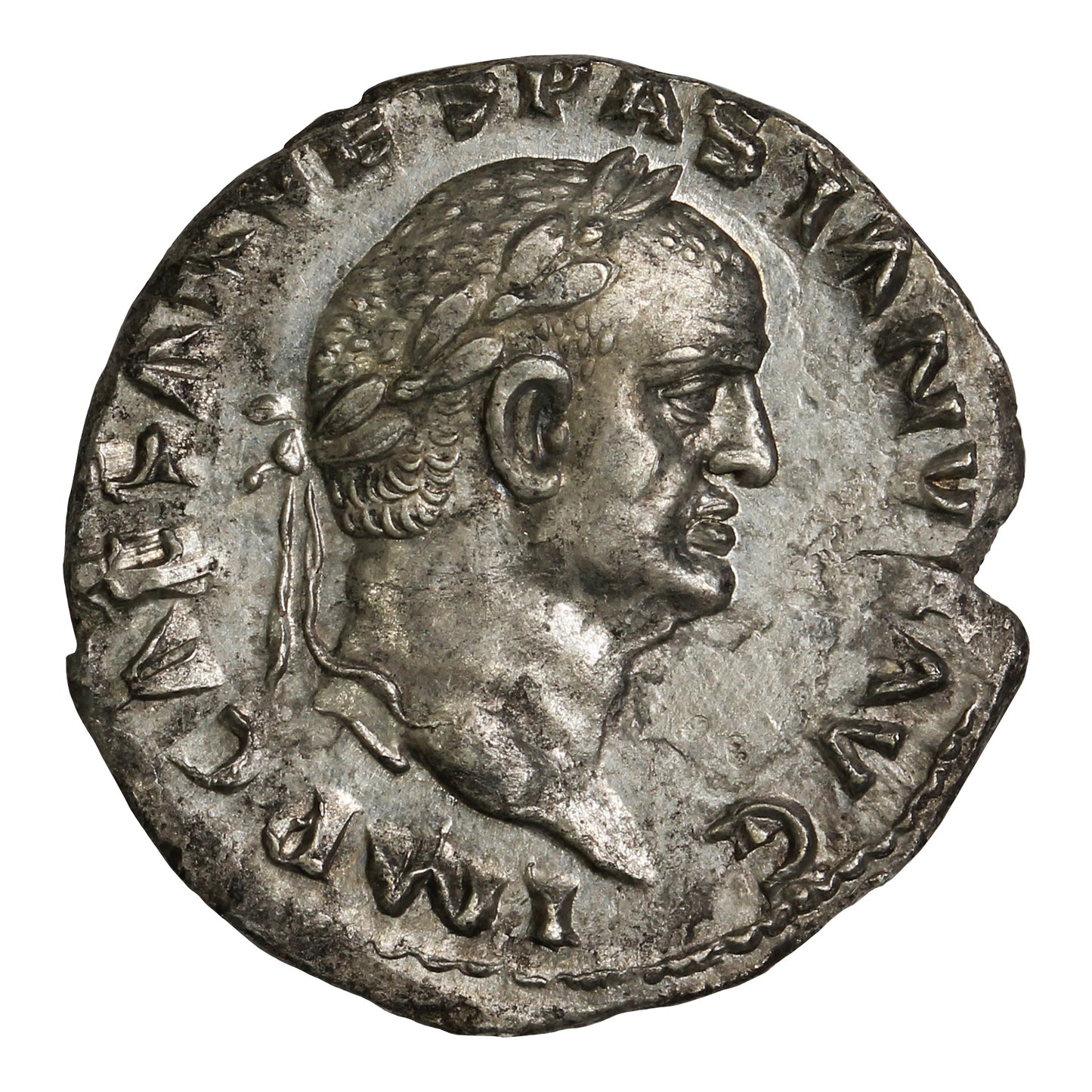 Ancient Rome 70AD S2284 Vespasian Silver Denarius Almost Uncirculated (AU50)