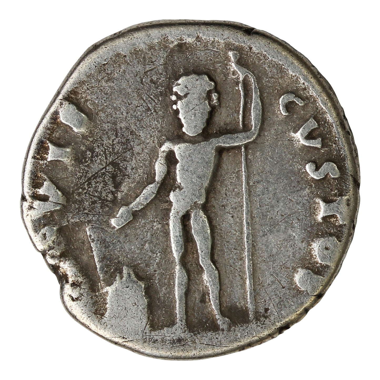 Ancient Rome 76AD Titus as Caesar Silver Denarius Fine (F12)