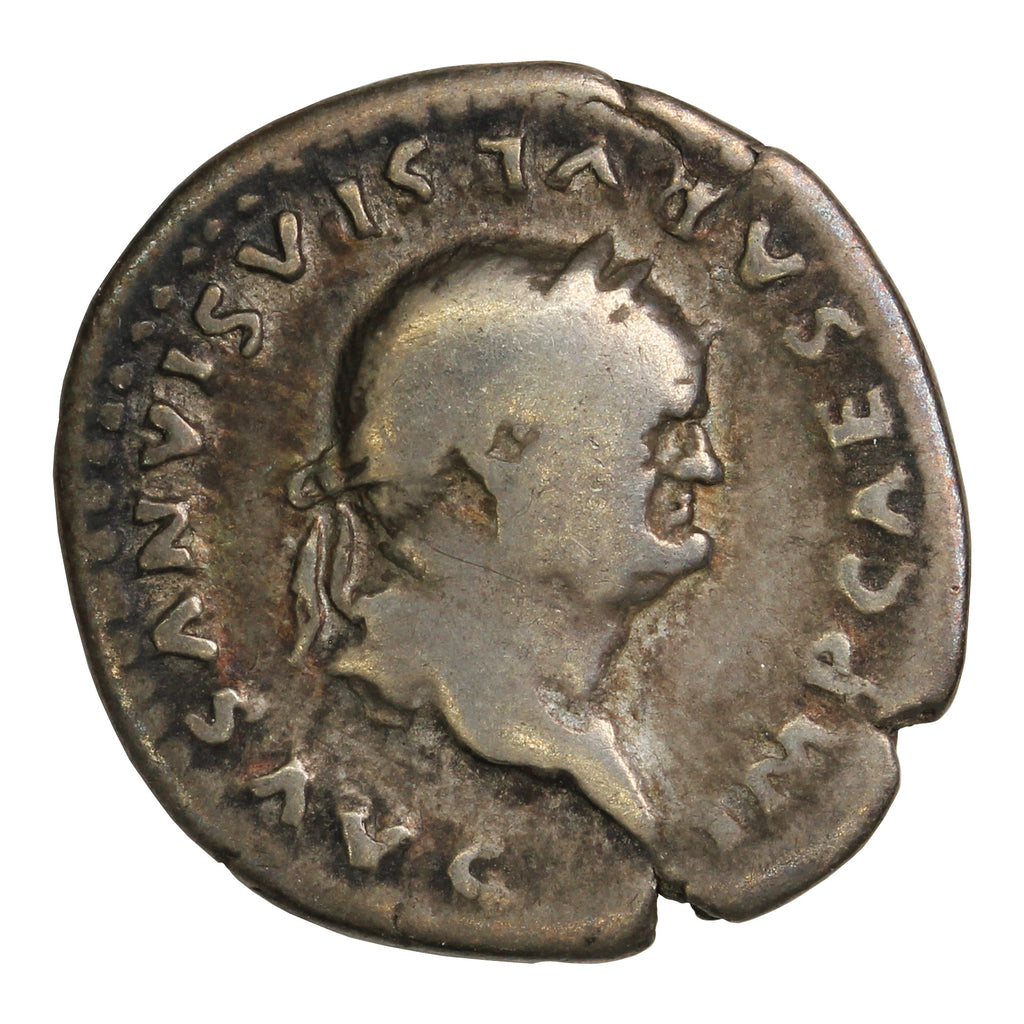 Ancient Rome 79AD Ceres Rev. Vespasian Silver Denarius Fine (F12)