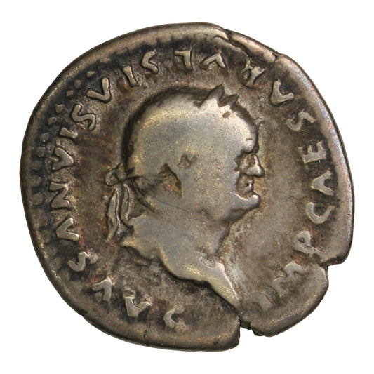 Ancient Rome 79AD Ceres Rev. Vespasian Silver Denarius Fine (F12)