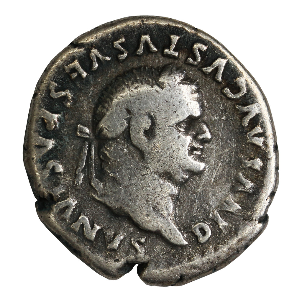 Ancient Rome 80-81AD "Death Issue" Titus - Divus Vespasian Silver Denarius F-VF (F15)