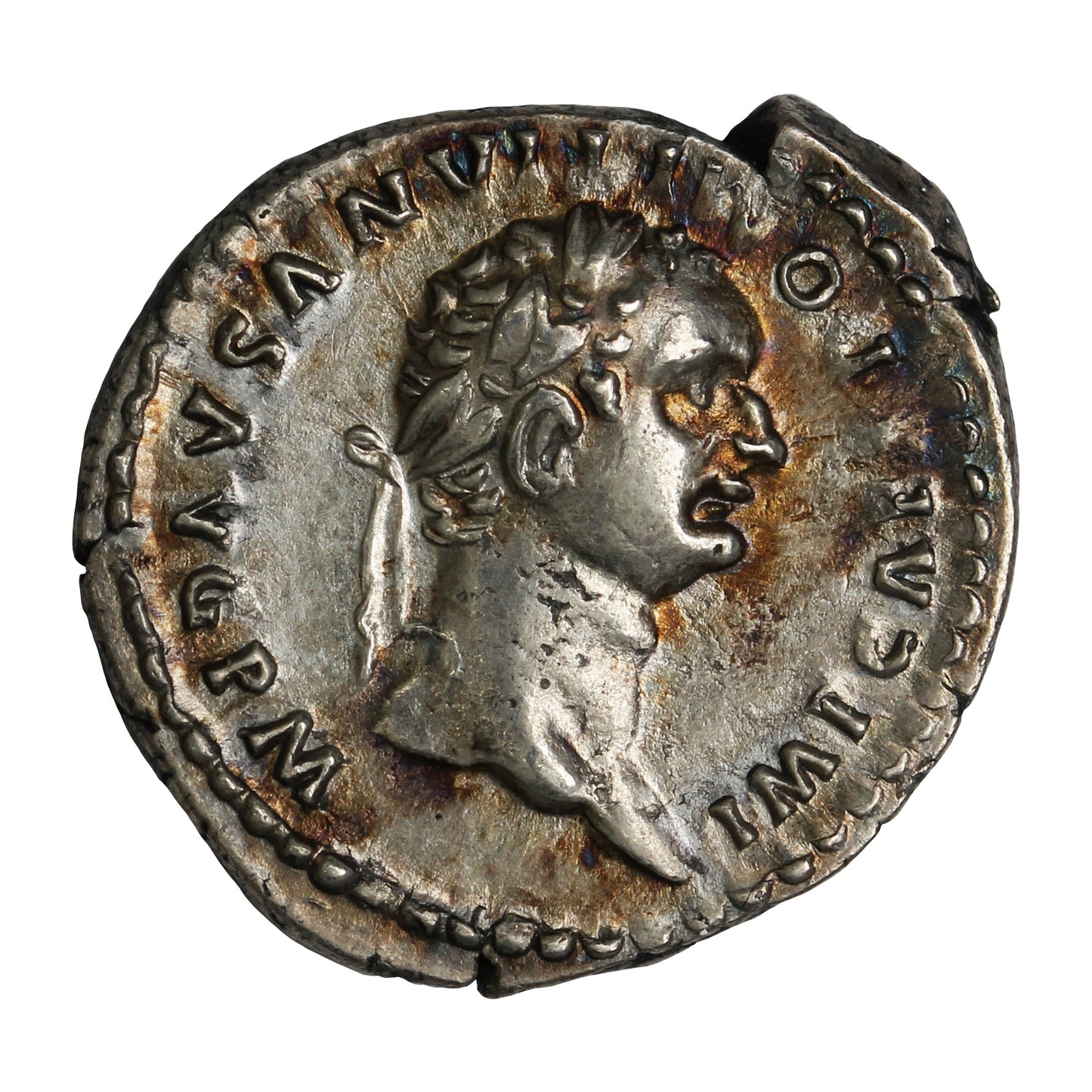 Ancient Rome 81AD "Atonement Series" Domitian Silver Denarius Almost Uncirculated (AU50)