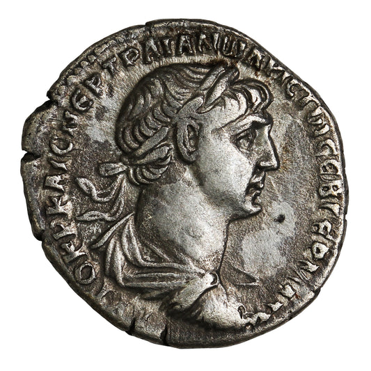 Ancient Rome 98-117AD Rev. Camel Trajan Silver Denarius EF-AU (EF45)