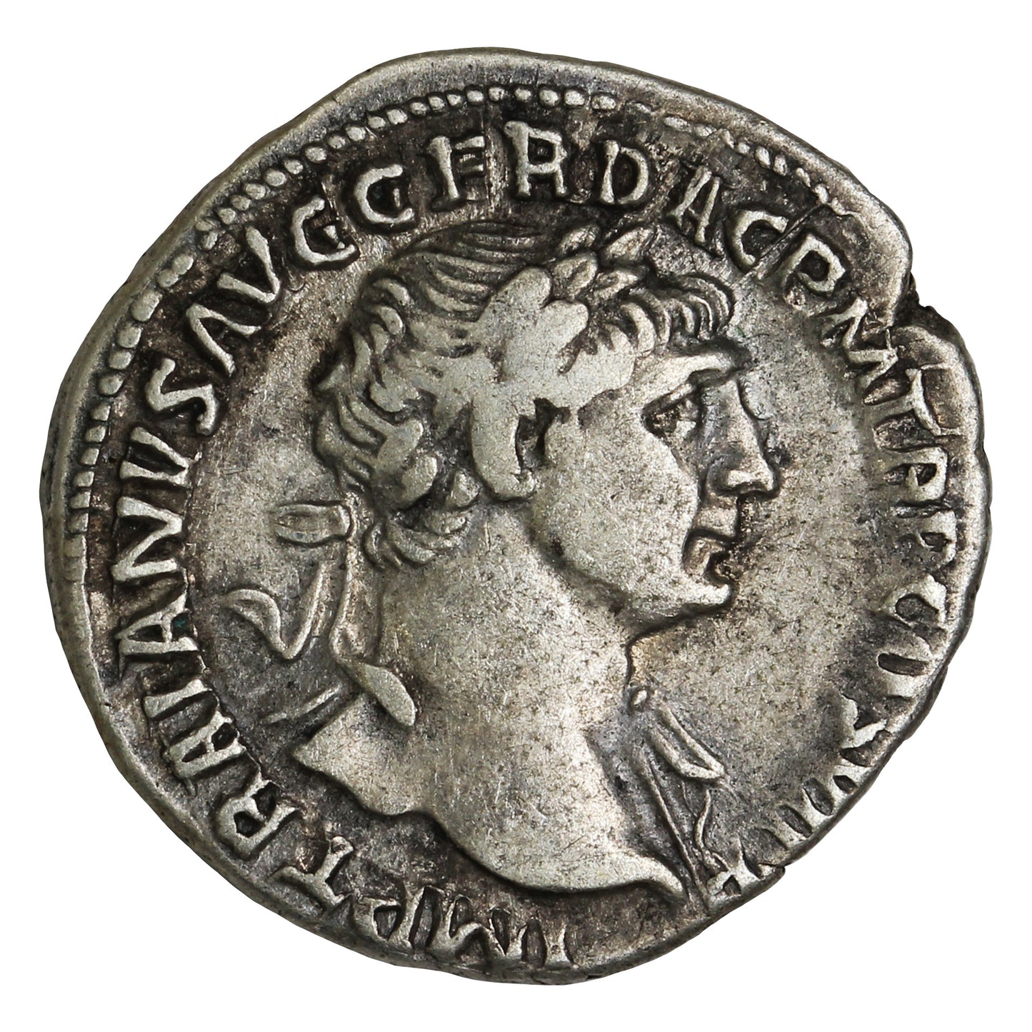 Ancient Rome 98-117AD S3323 Trajan Silver Denarius Very Fine (VF20)