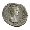 Ancient Rome 147AD Throne Peacock Rev. Faustina Sr. Silver Denarius VF-EF (VF30)