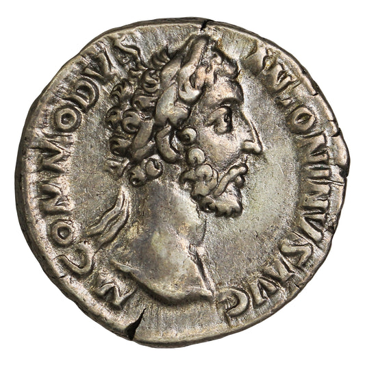 Ancient Rome 182AD Salus Rev. S5714 Commodus Silver Denarius EF-AU (EF45)