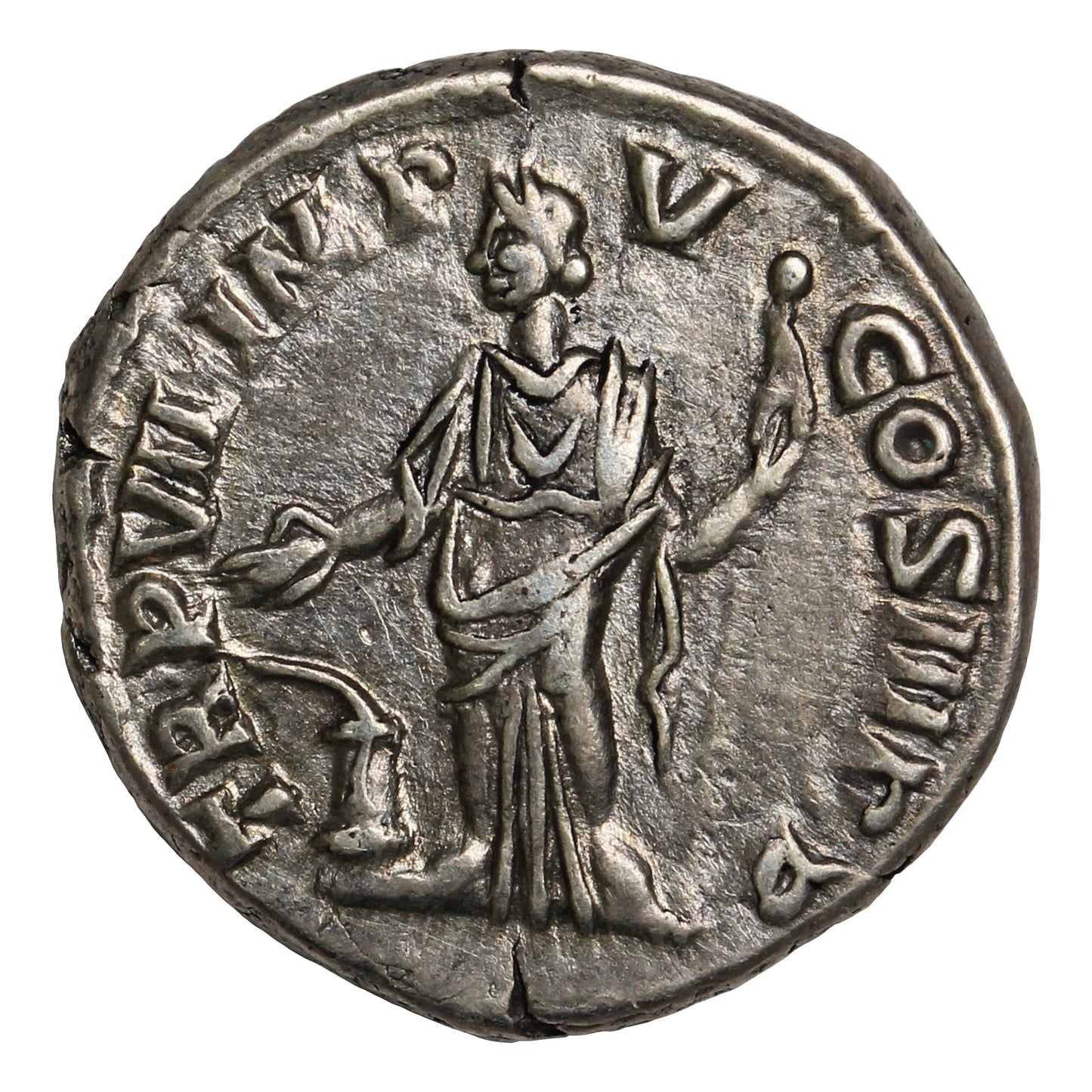 Ancient Rome 182AD Salus Rev. S5714 Commodus Silver Denarius EF-AU (EF45)