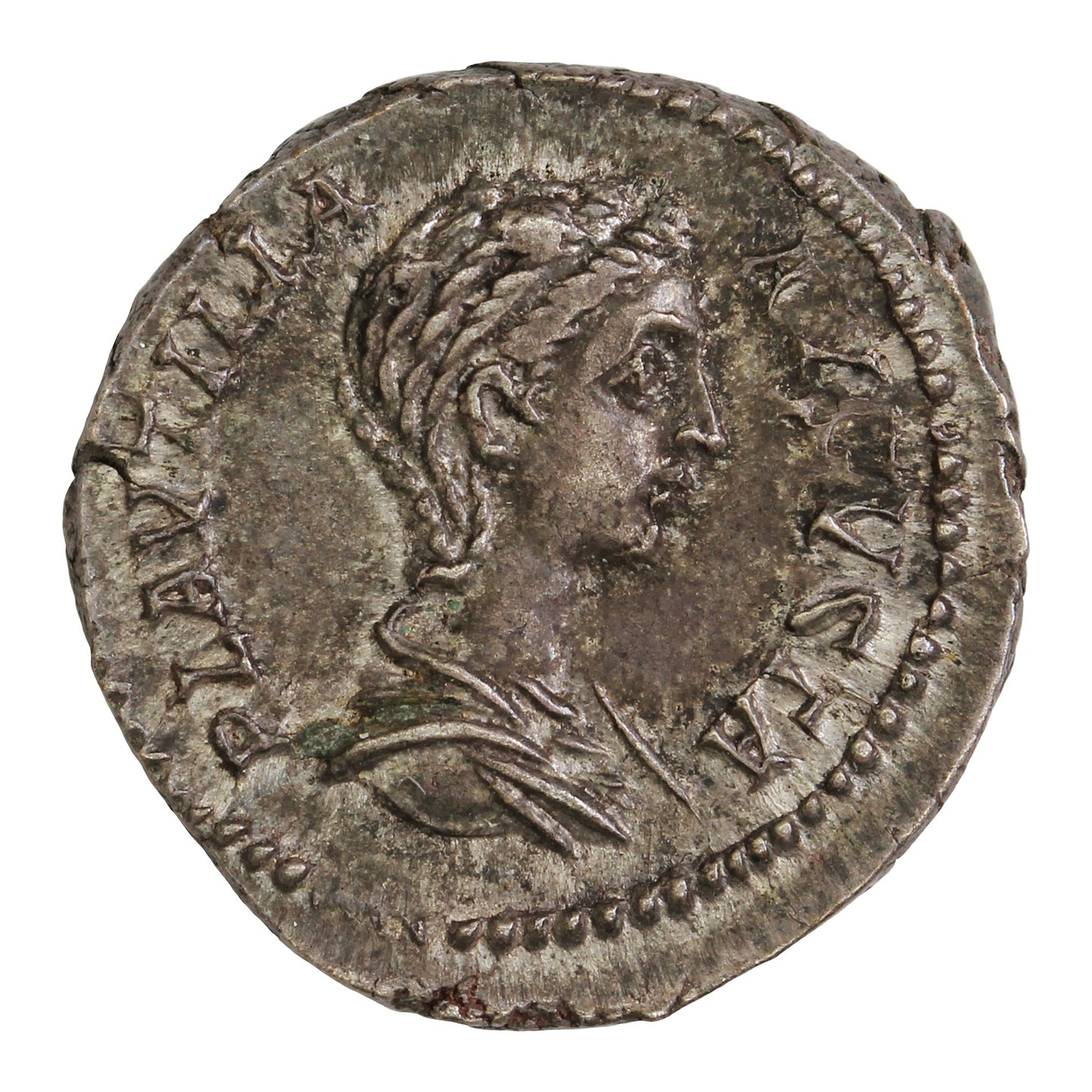 Ancient Rome 202-205AD Concordia Rev. Plautilla Silver Denarius AU-UNC (AU55)