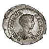 Ancient Rome 203AD Young Portrait, Felicitas Rev. Geta Silver Denarius AU-UNC (AU55)