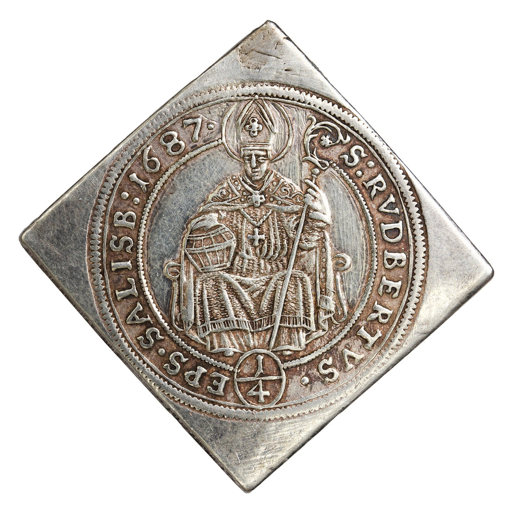 Austrian States 1687 Salzburg 1/4 KlippeThaler EF-AU (EF45)