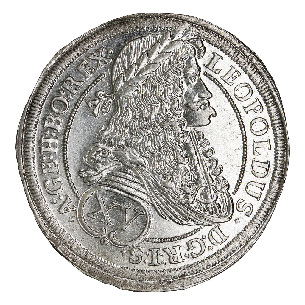 Austrian States 1693 Leopold I 15 Kreuzer Choice Brilliant Uncirculated (MS64)