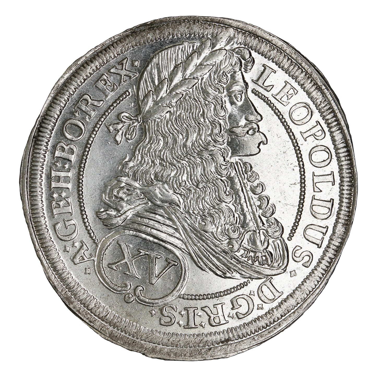 Austrian States 1693 Leopold I 15 Kreuzer Choice Brilliant Uncirculated (MS64)