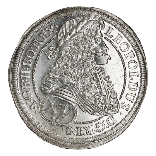 Austrian States 1693 Leopold I 15 Kreuzer Choice Brilliant Uncirculated (MS64)