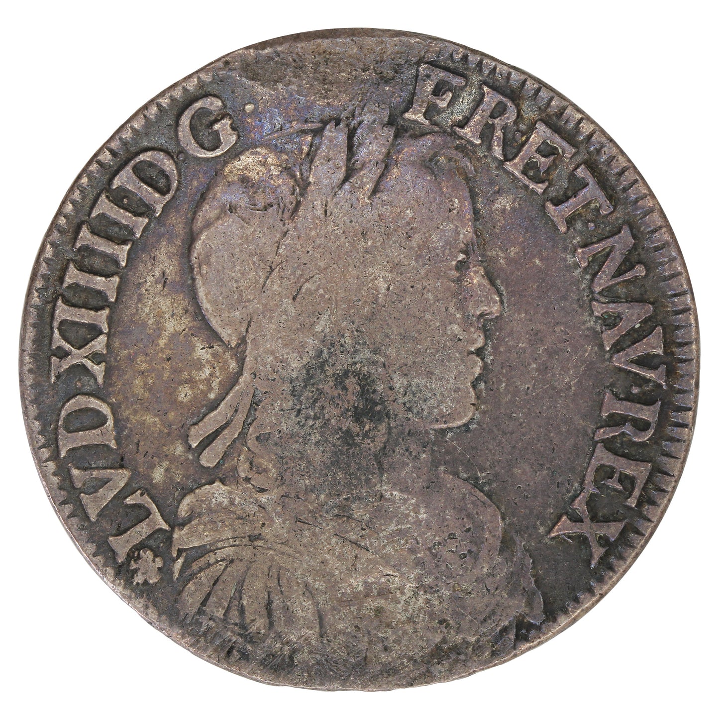 France 1658 Louis XIV 1/2 Ecu VG-F (VG10)