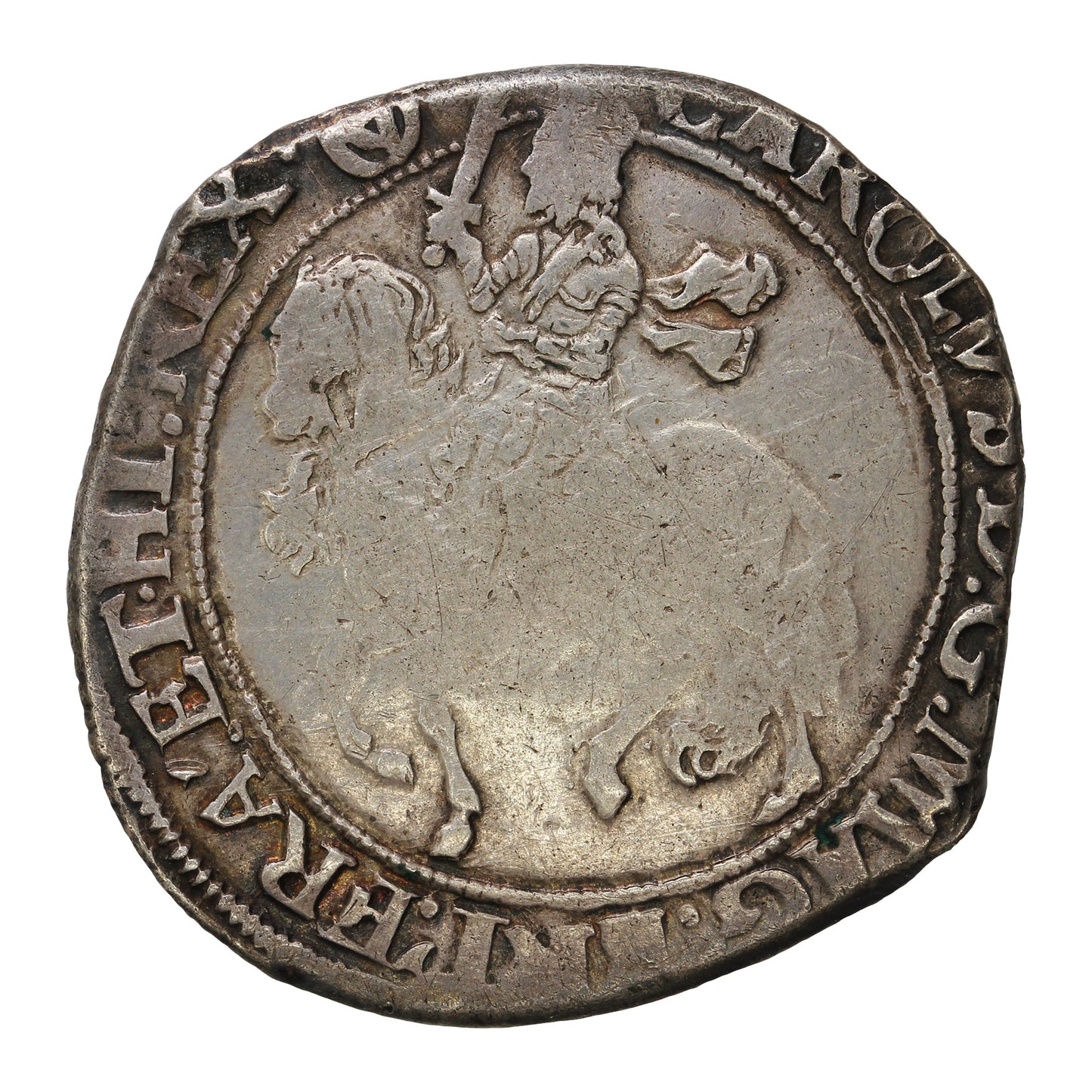 Great Britain 1625-1642 Triangle in Circle Charles I 1/2 Crown Very Fine (VF20)