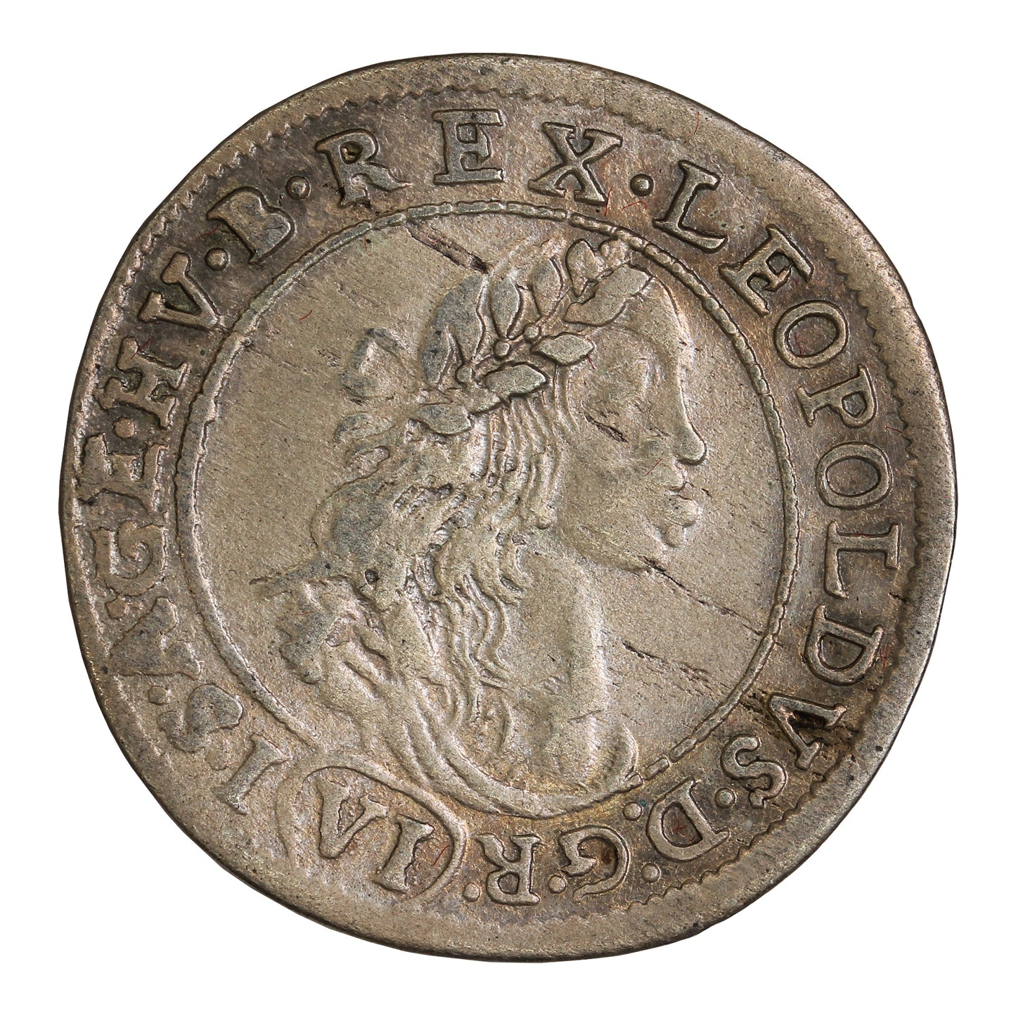 Hungary 1673KB Leopold I 6 Kreuzer VF-EF (VF30)