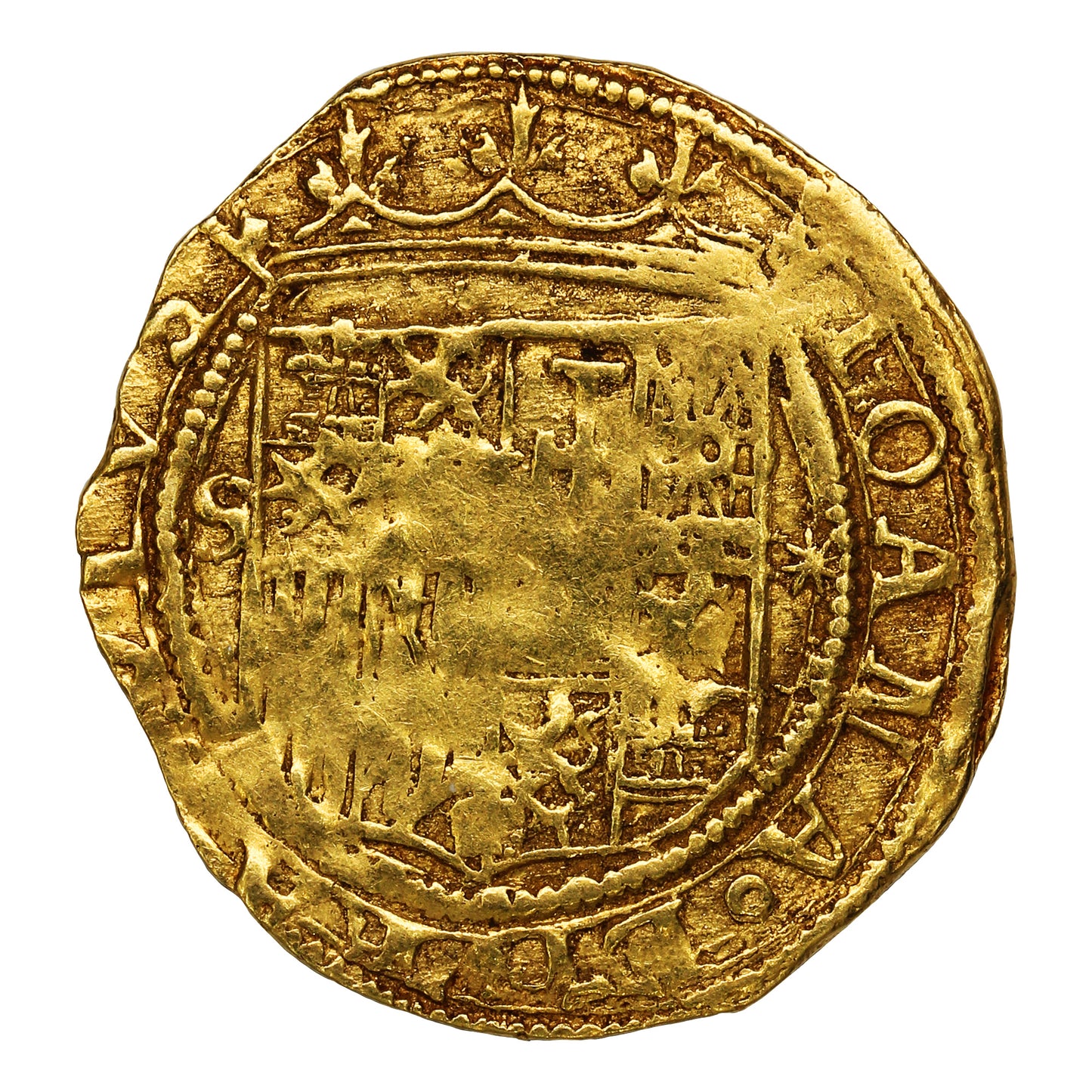 Spain 1516-1556 Charles & Johanna Seville Mint Gold Escudo Extra Fine (EF40)