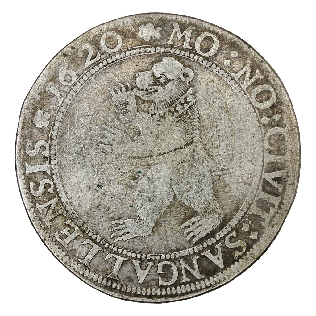 Swiss Cantons 1620 Saint Gall Thaler VF-EF (VF30)