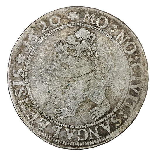 Swiss Cantons 1620 Saint Gall Thaler VF-EF (VF30)