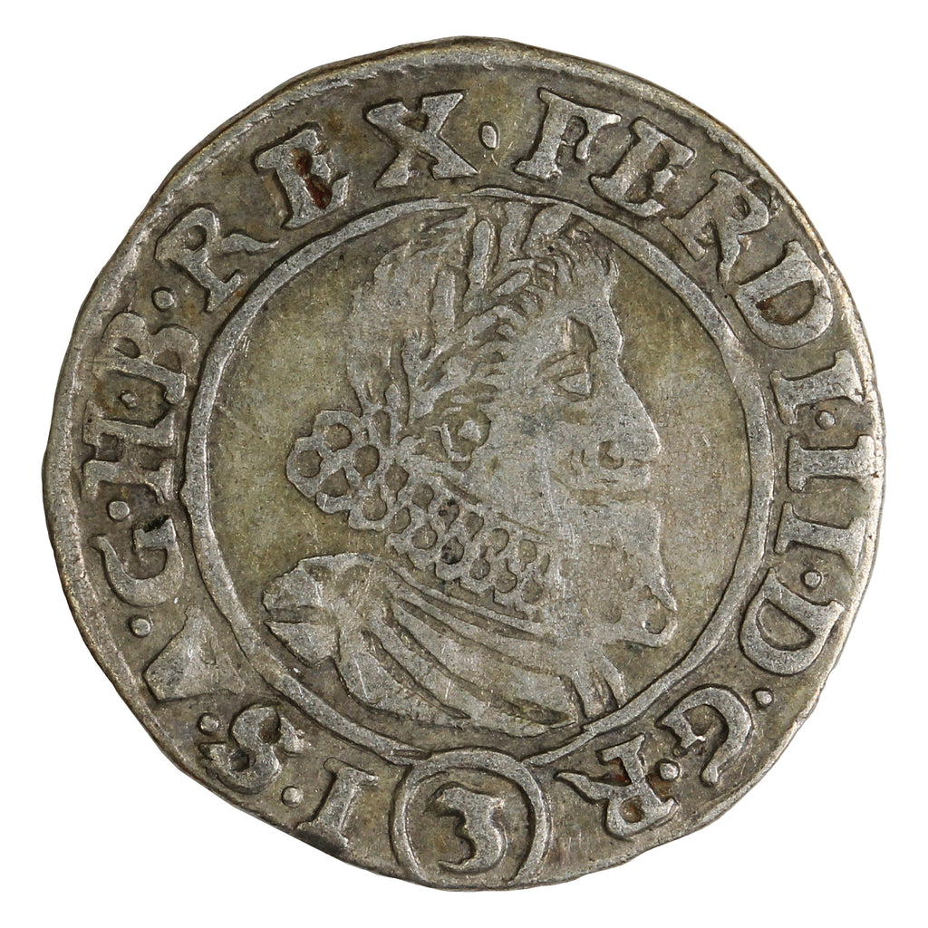 Austria 1637 Ferdinand II 3 Kreuzer VF-EF (VF30) $