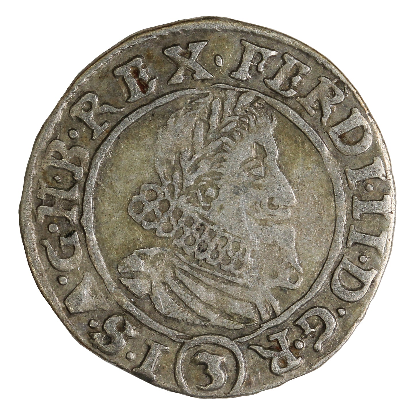Austria 1637 Ferdinand II 3 Kreuzer VF-EF (VF30) $