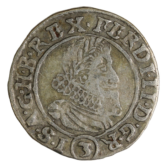 Austria 1637 Ferdinand II 3 Kreuzer VF-EF (VF30) $