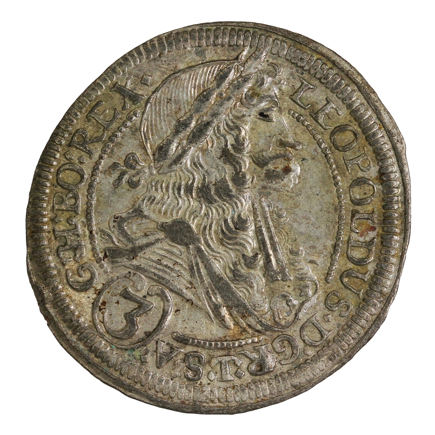 Austria 1698 Leopold I 3 Kreuzer AU-UNC (AU55) $