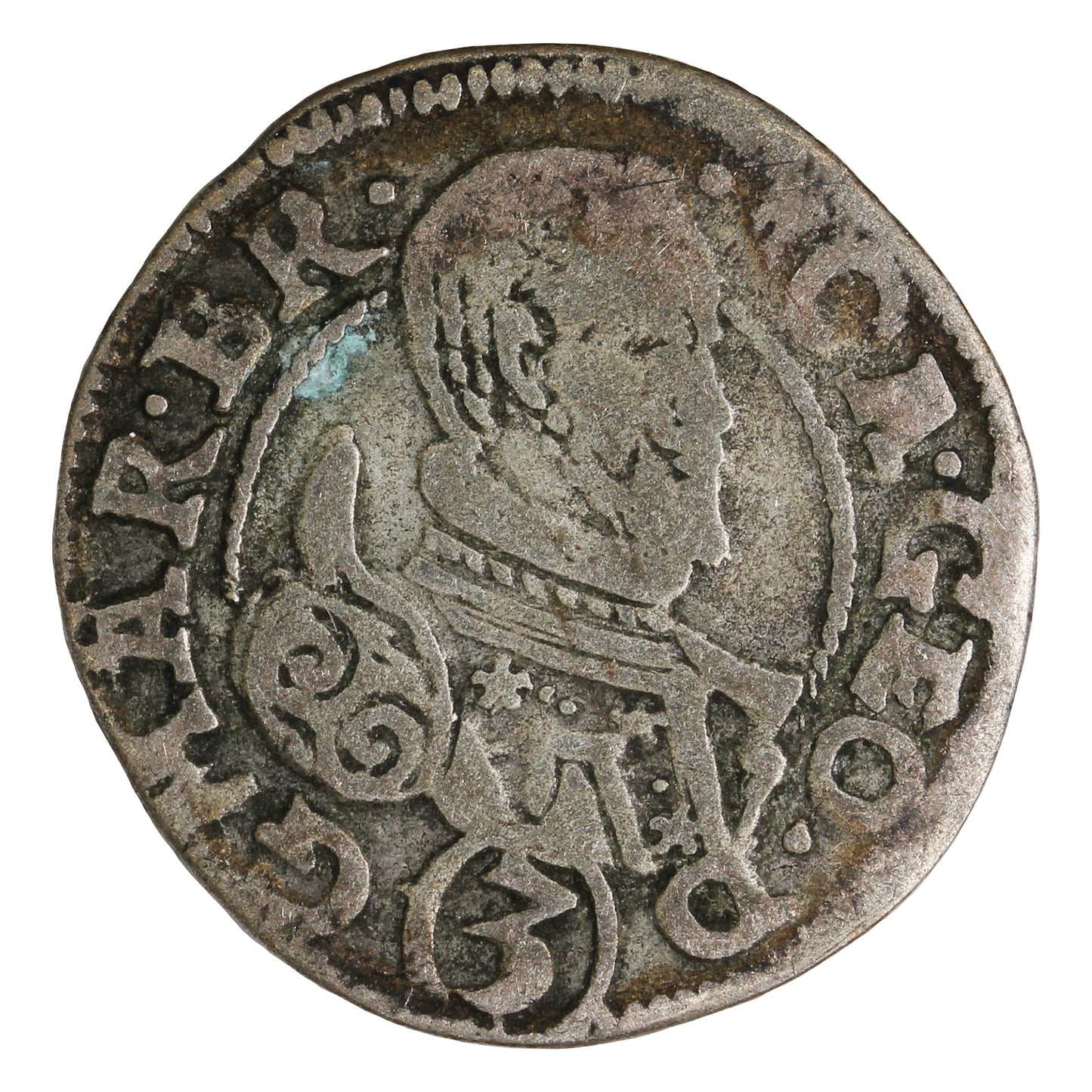 German States 1611 Duchy of Jagerndorf 3 Kreuzer Fine (F12) $