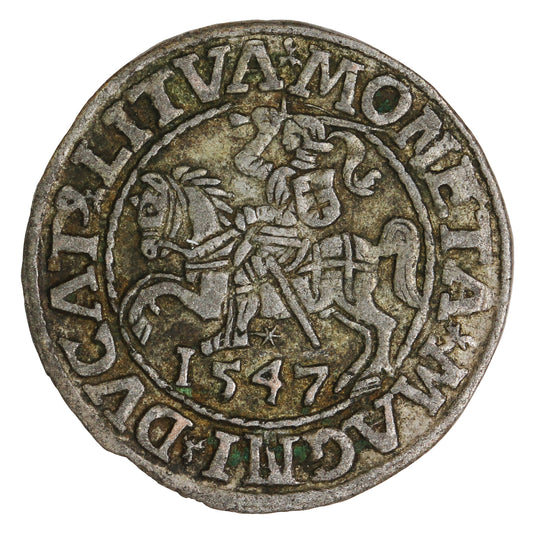 Poland-Lithuania 1547 1/2 Grosz Extra Fine (EF40)