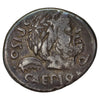 Ancient Roman Republic 100 BC Caepius/Calpurnius Piso Silver Denarius VF-EF (VF30)