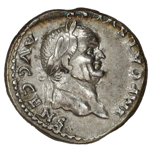 Ancient Rome 69-79 AD Vespasian Pontif Maxim Silver Denarius Extra Fine (EF40)