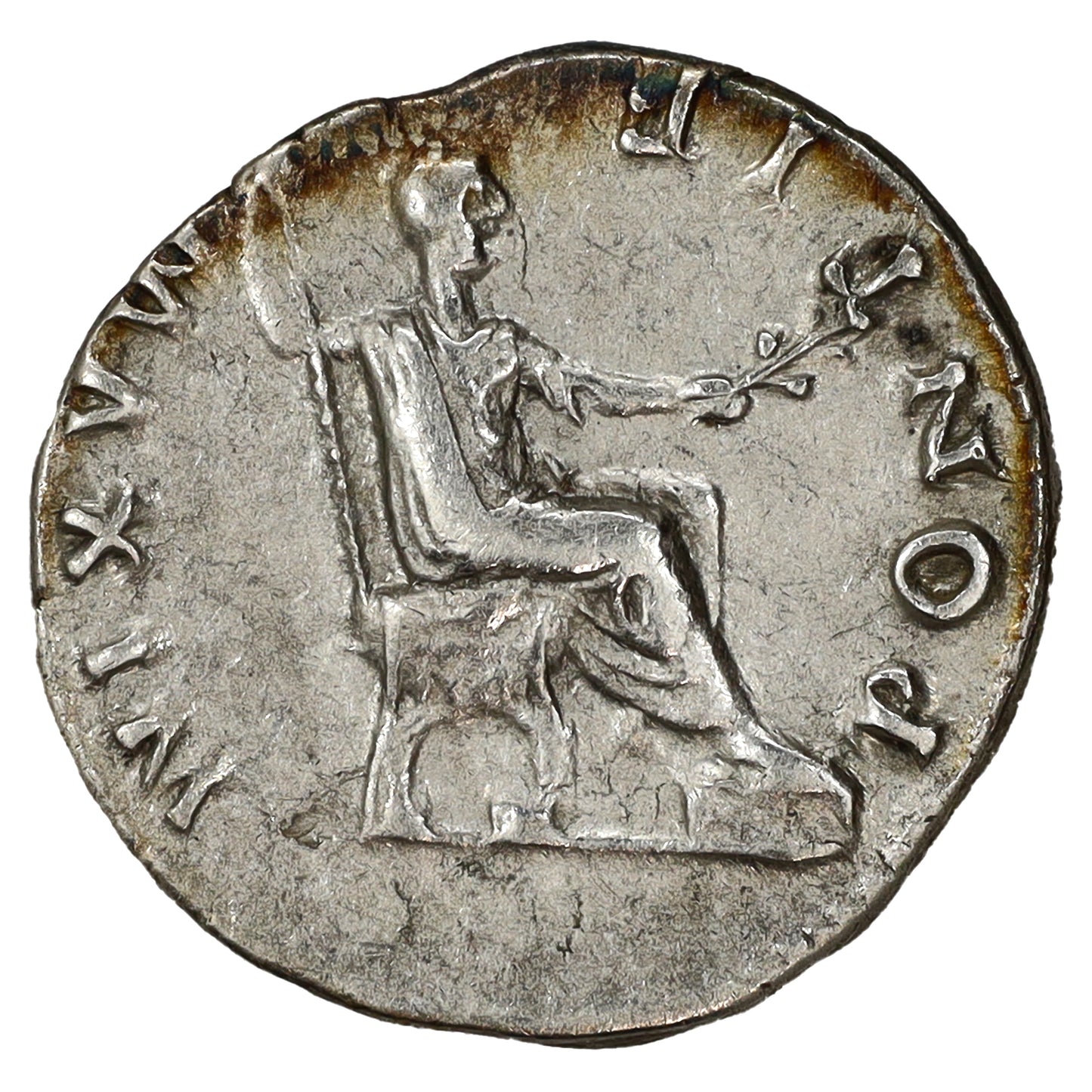 Ancient Rome 69-79 AD Vespasian Pontif Maxim Silver Denarius Extra Fine (EF40)
