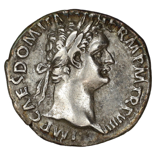 Ancient Rome 88-89 AD Domitian Minerva Silver Denarius Extra Fine (EF40)