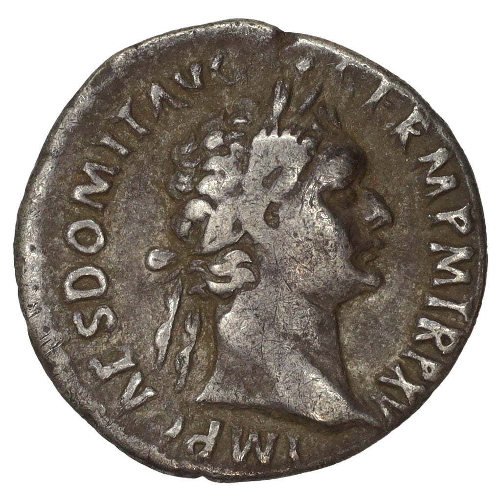 Ancient Rome Sept 14-18th 96 AD Domitian Silver Denarius Very Fine (VF20) EXTREMELY RARE