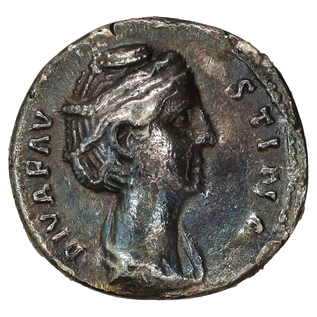 Ancient Rome 146 AD Diva Faustina Sr, Ceres Silver Denarius Extra Fine (EF40)