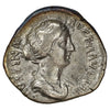 Ancient Rome 152-153 AD Faustina Minor, Concordia Silver Denarius VF-EF (VF30)