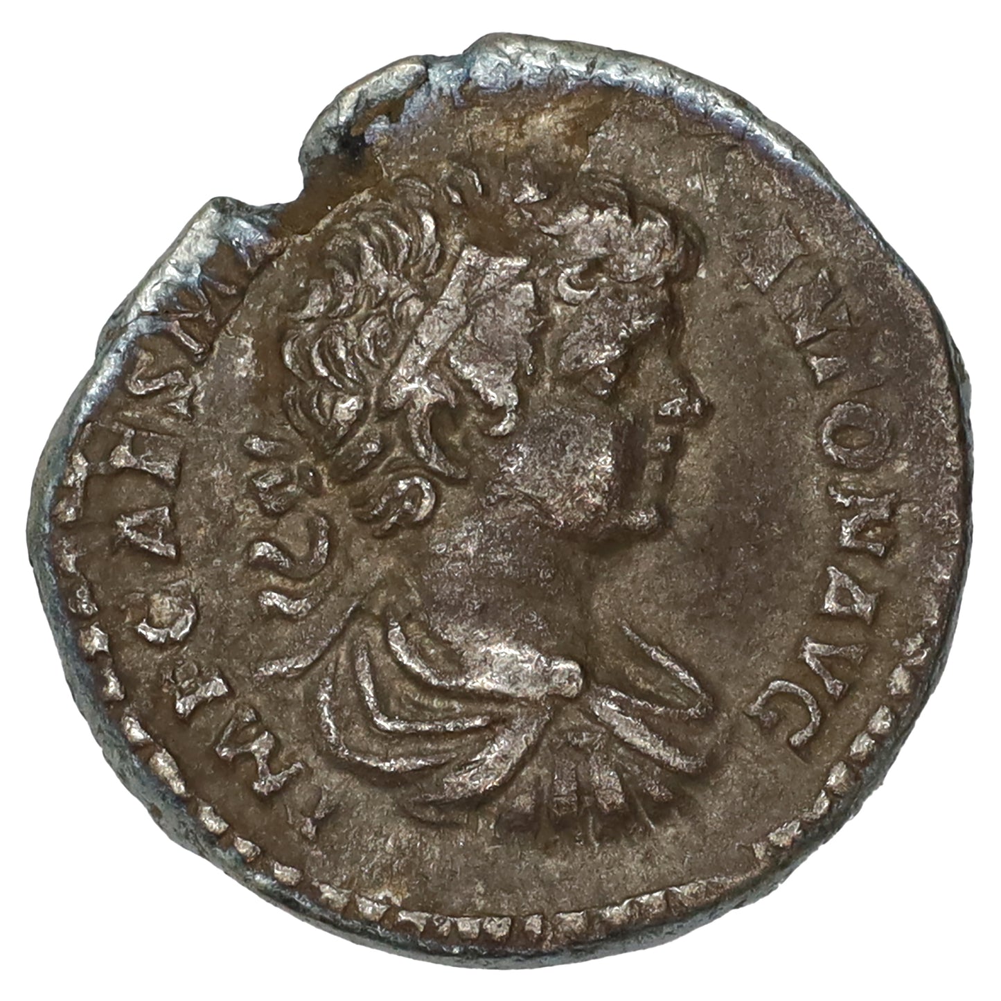 Ancient Rome 198 AD Caracalla, Minerva Holding Victory Silver Denarius Almost UNC (AU50)
