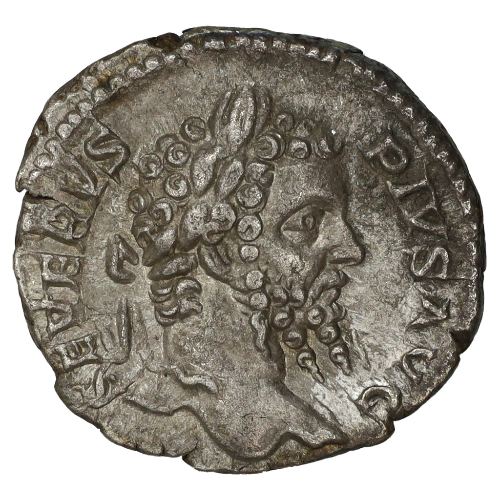 Ancient Rome 210 AD Septimius Severus, Jupiter Silver Denarius Almost Uncirculated (AU50)