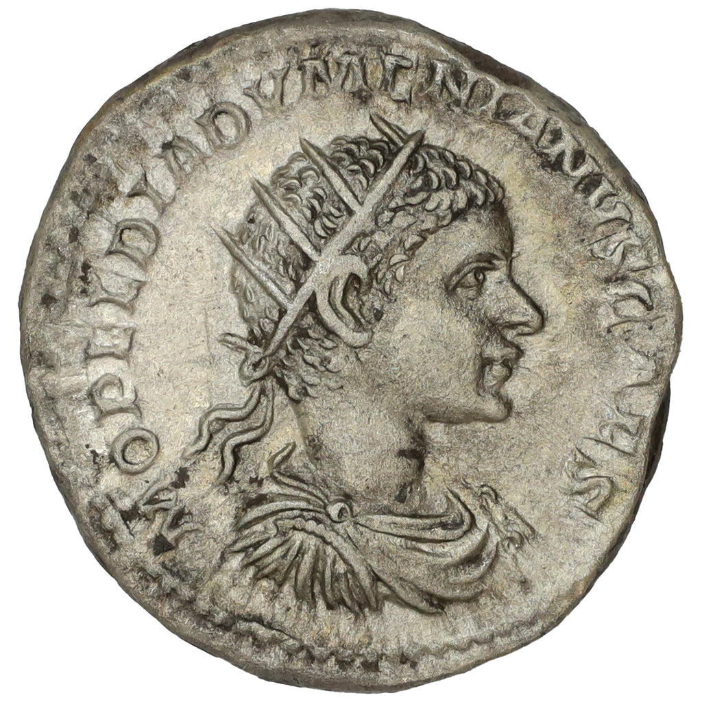 Ancient Rome 217 AD Diadumenianus Silver Antoninianus Almost Uncirculated (AU50) SCARCE