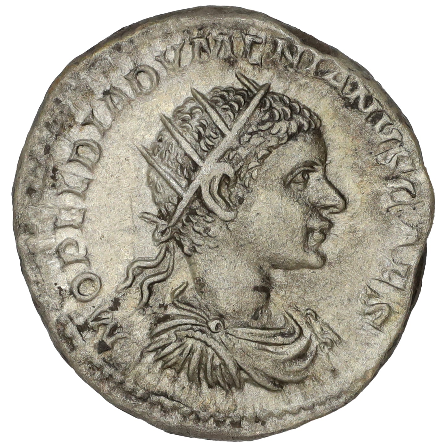 Ancient Rome 217 AD Diadumenianus Silver Antoninianus Almost Uncirculated (AU50) SCARCE