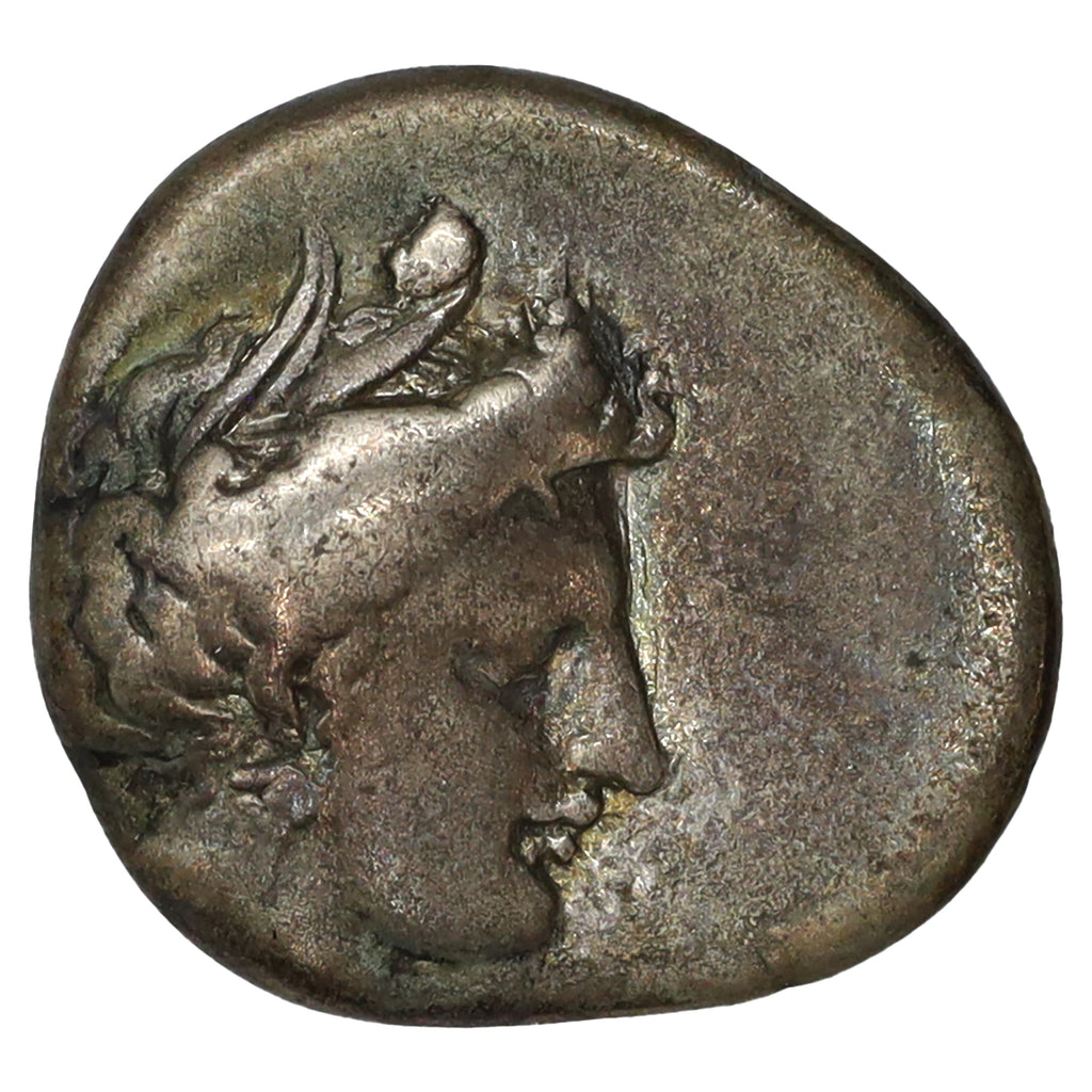 Ancient Greece 369-338 BC Head of Persephone Lokris Opuntia Silver 1/4 Stater VF-EF (VF30)