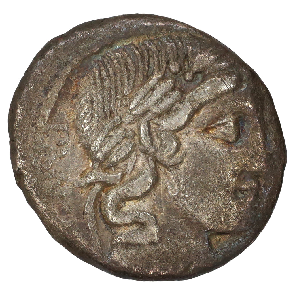 Ancient Roman Republic 90 BC Rev. Apollo C. Vibius Pansa Silver Denarius Very Fine (VF20)