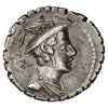 Ancient Roman Republic 82 BC Mercury, Limetanus Silver Denarius Serratus Almost UNC (AU50)