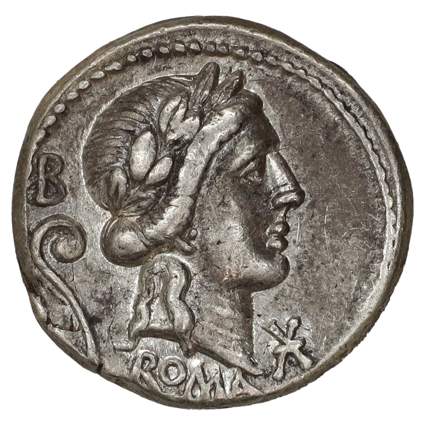 Ancient Roman Republic 82-80 BC Apollo, C. Servilius Vatia Silver Denarius AU-UNC (AU55)