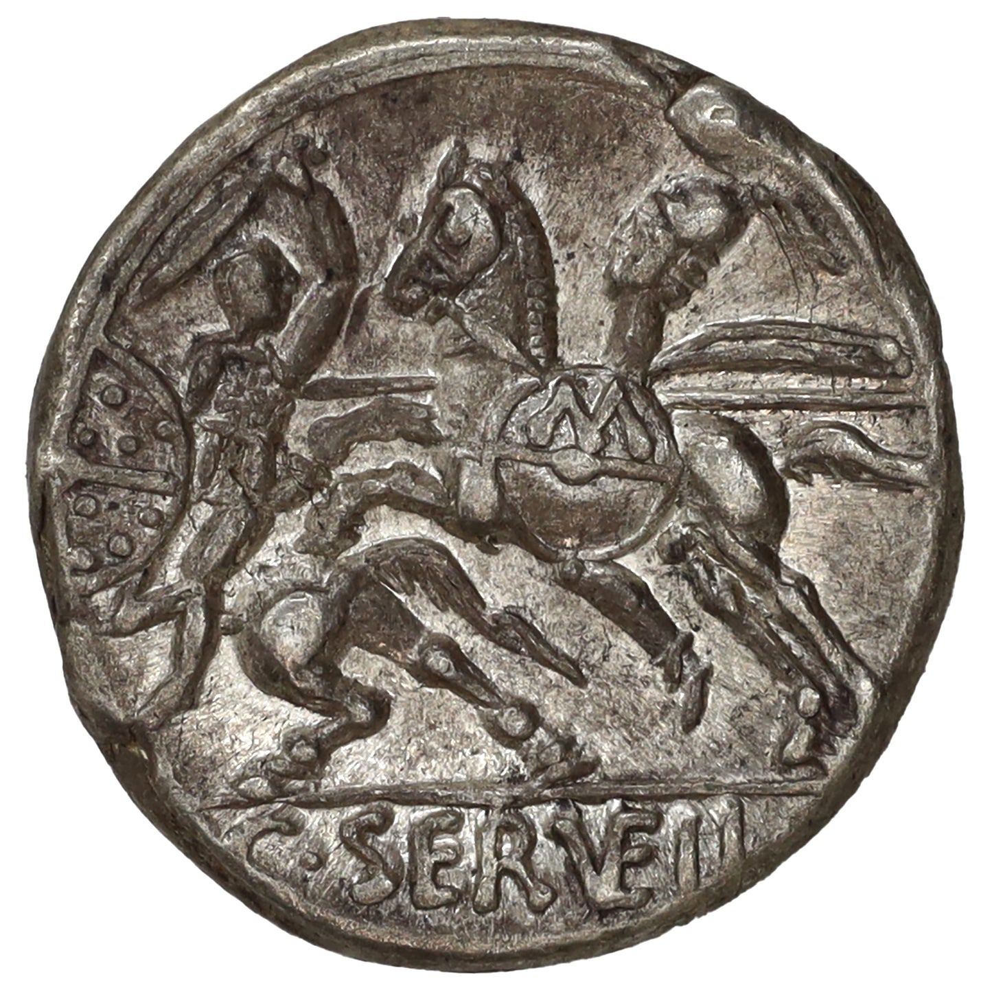 Ancient Roman Republic 82-80 BC Apollo, C. Servilius Vatia Silver Denarius AU-UNC (AU55)