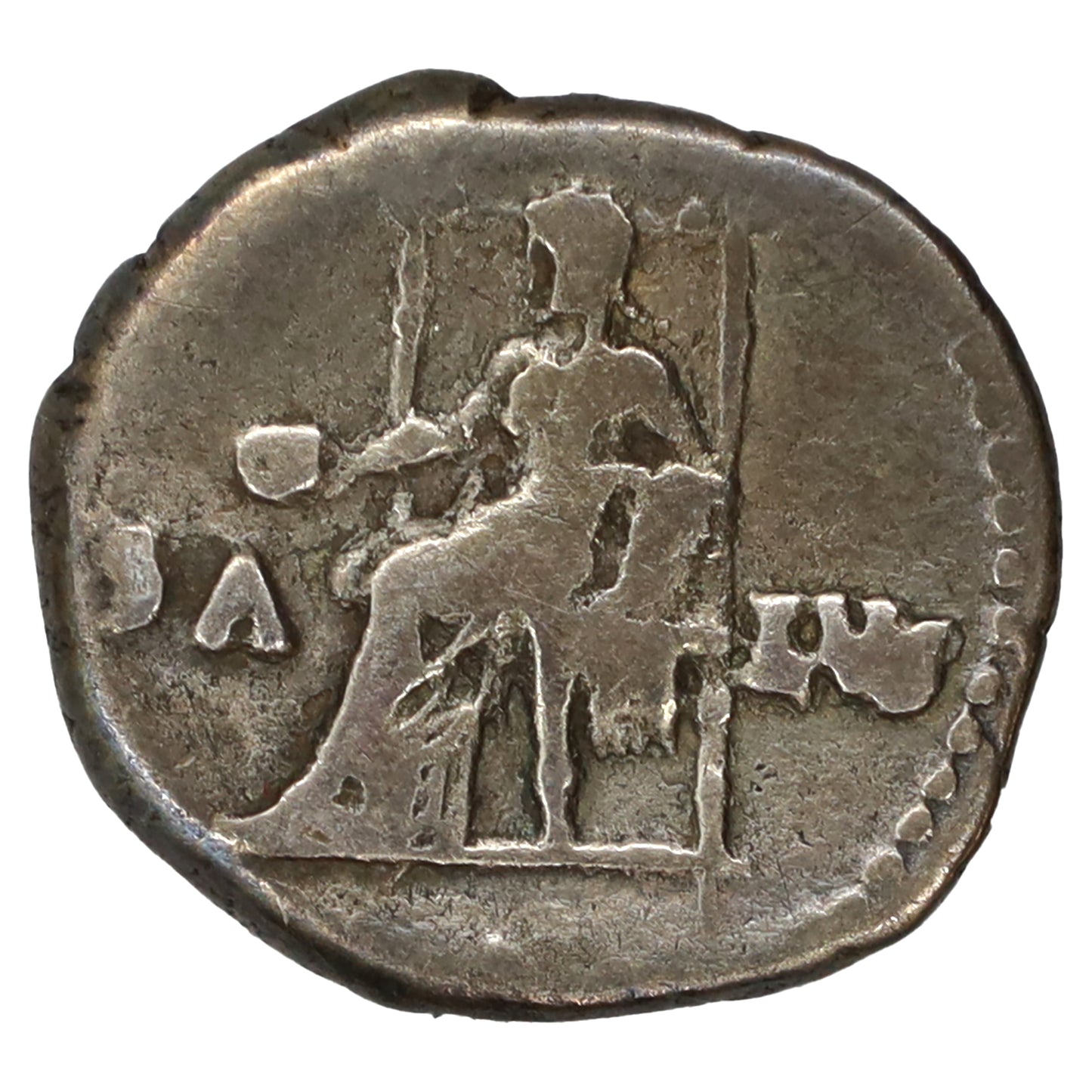 Ancient Rome 54-68 AD Nero Salus Silver Denarius Very Fine (VF20)